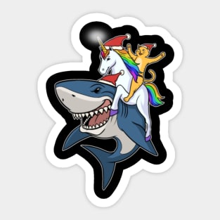 shark unicorn cat Sticker